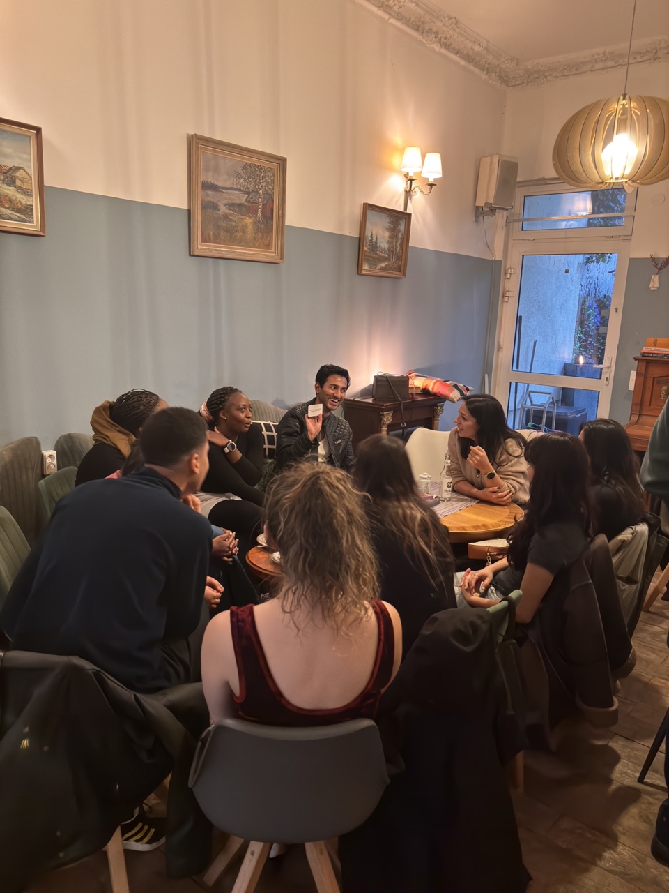 Community gathering at Cutie Pie Cafe