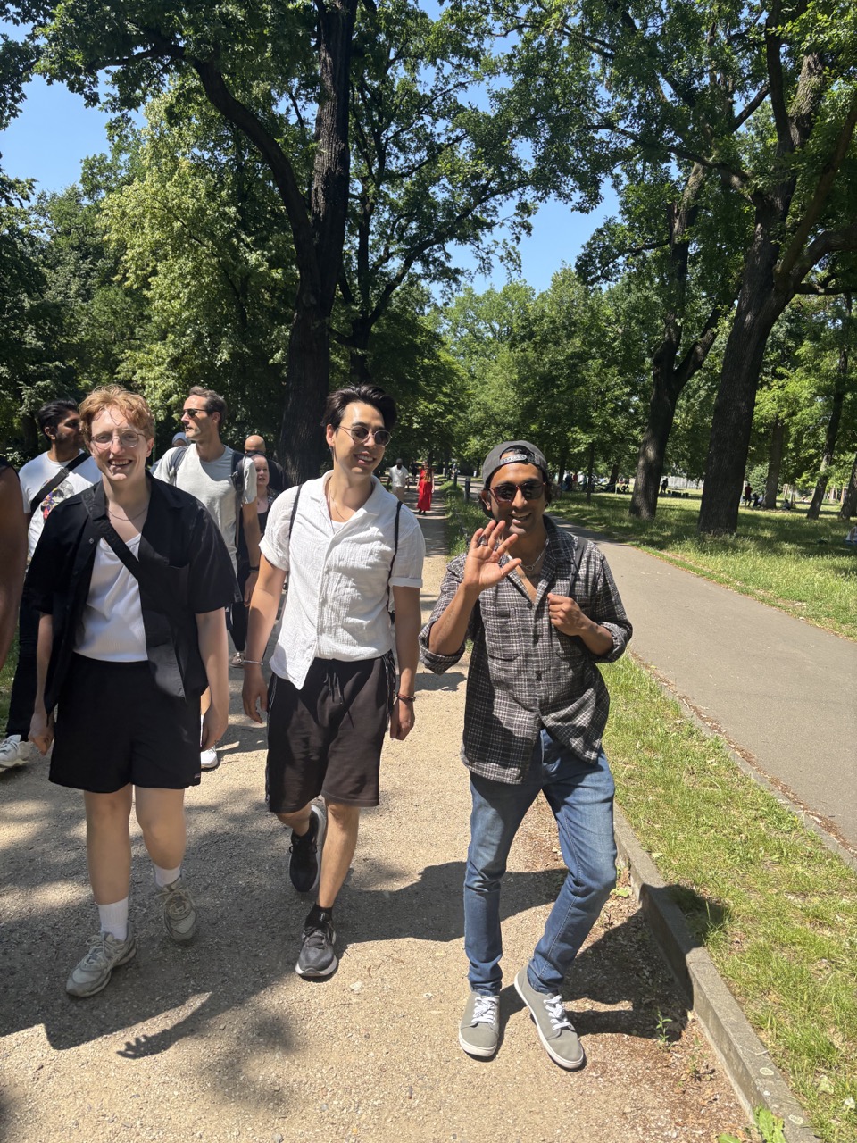 Members walking together through Friedrichshain